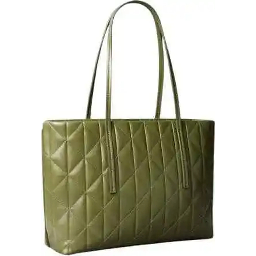 Product Calvin Klein Women's Small Emblem Quilted Tote Bag Green base image