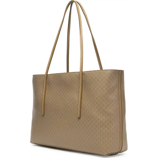 Product Calvin Klein Women's Large Emblem All Over Print Tote With Pouch Beige base image