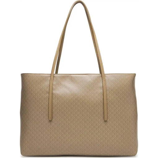 Product Calvin Klein Women's Large Emblem All Over Print Tote With Pouch Beige base image