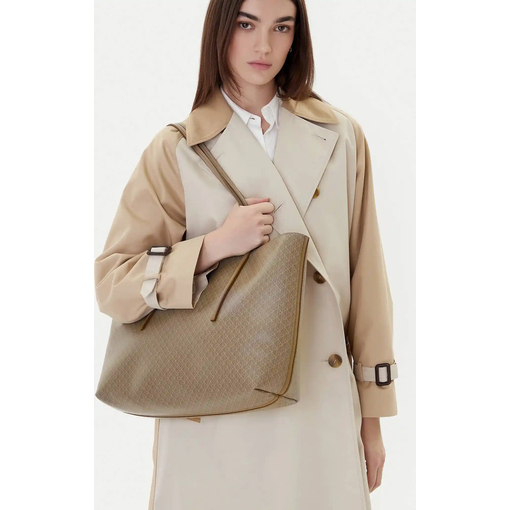 Product Calvin Klein Women's Large Emblem All Over Print Tote With Pouch Beige base image