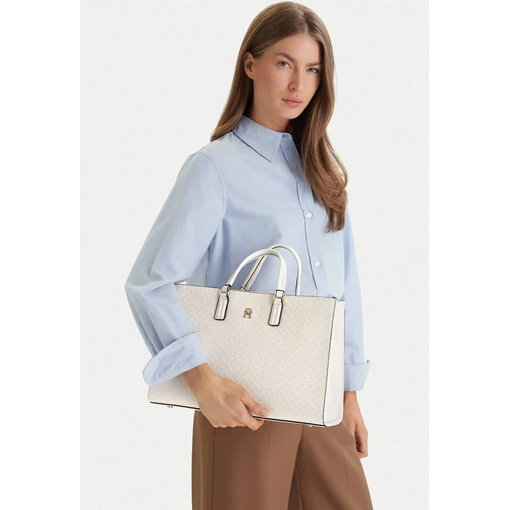 Product Tommy Hilfiger Γυναικεία Μεσαία Τσάντα Satchel Daily Mono Εκρού base image