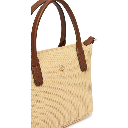 Product Tommy Hilfiger Γυναικεία Μικρή Τσάντα Tote Popette Mini Raffia Μπεζ base image