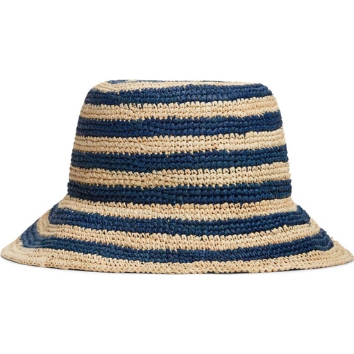 Product Tommy Hilfiger Γυναικείο Μεσαίο Καπέλο Bucket Logo Striped Raffia Μπλε/Μπεζ base image