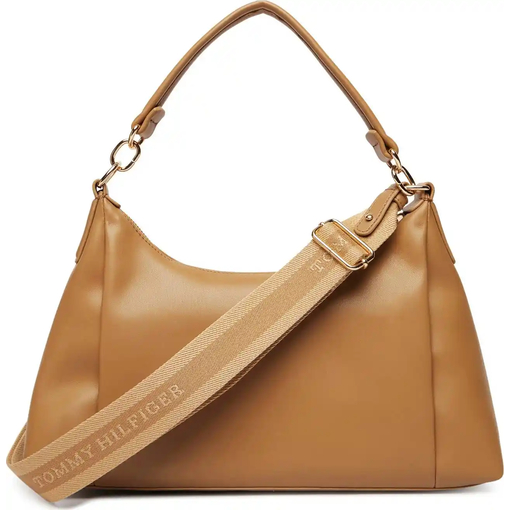 Product Tommy Hilfiger Γυναικεία Μεσαία Τσάντα Ώμου ΤΗ Essential Soft Cream Μπεζ base image