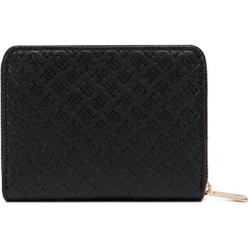 Product Tommy Hilfiger Women's Medium Wallet TH Icon Medium Zip-Around With Flap Mono Black base image