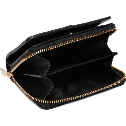 Product Tommy Hilfiger Women's Medium Wallet TH Icon Medium Zip-Around With Flap Mono Black base image