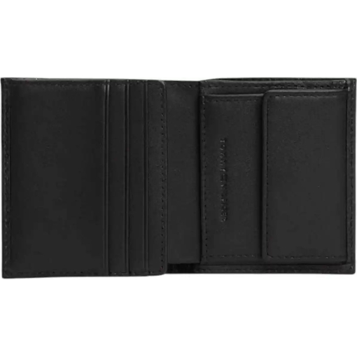 Product Tommy Hilfiger Men's Small Leather Wallet TH Central Trifold Black base image