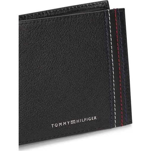 Product Tommy Hilfiger Men's Small Leather Wallet TH Central CC Flap and Coin Flap Bilfold Black base image