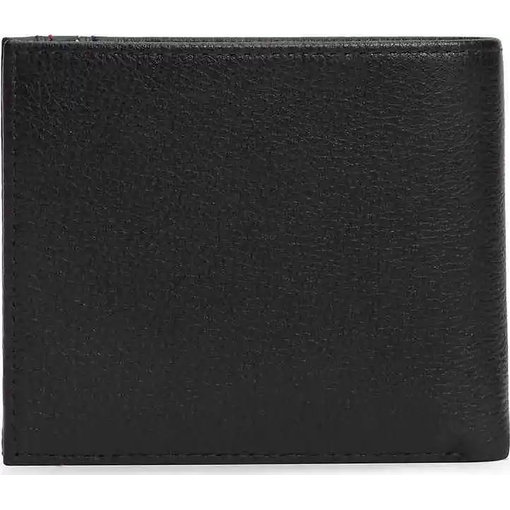 Product Tommy Hilfiger Men's Small Leather Wallet TH Central CC Flap and Coin Flap Bilfold Black base image