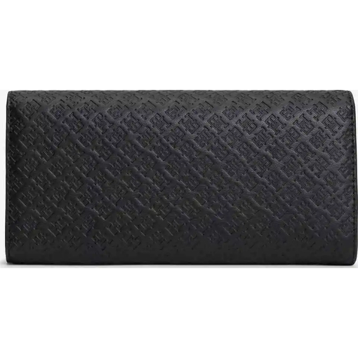 Product Tommy Hilfiger Women's Medium Wallet TH Icon LRG Flap Wallet Mono Black base image