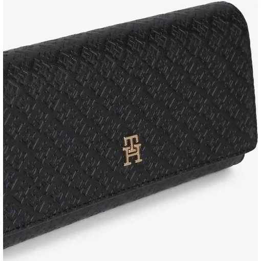 Product Tommy Hilfiger Women's Medium Wallet TH Icon LRG Flap Wallet Mono Black base image