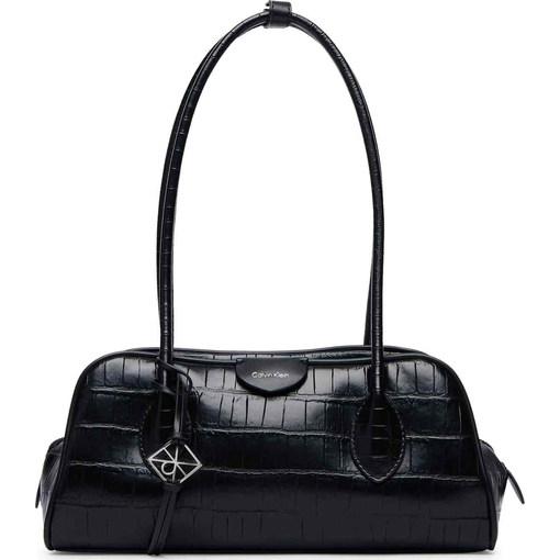 Product Calvin Klein Women's Small Shoulder Bag Emblem Trio Croco Shoulder Bag Black base image