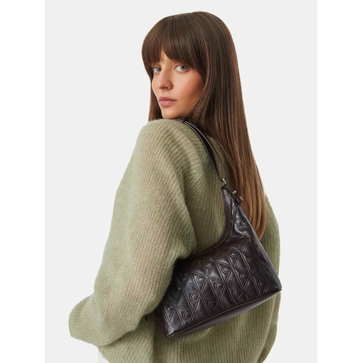 Product Calvin Klein Γυναικείο Μεσαίο Τσάντα Emblem Aop Debossed Shoulder Bag Καφέ base image