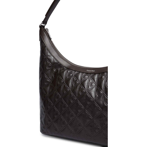 Product Calvin Klein Women's Medium Shoulder Bag Emblem All Over Print Debossed Medium Shbag Brown base image