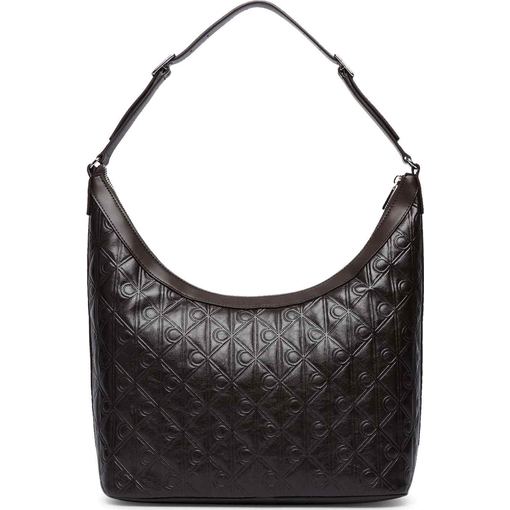 Product Calvin Klein Women's Medium Shoulder Bag Emblem All Over Print Debossed Medium Shbag Brown base image