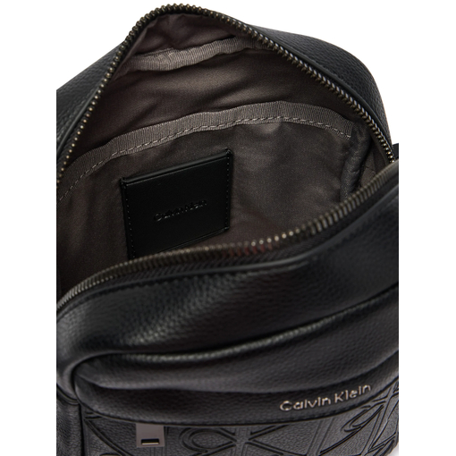 Product Calvin Klein Ανδρικό Μικρό Τσαντάκι Χιαστί Emblem AOP Deboss Reporter Μαύρο base image