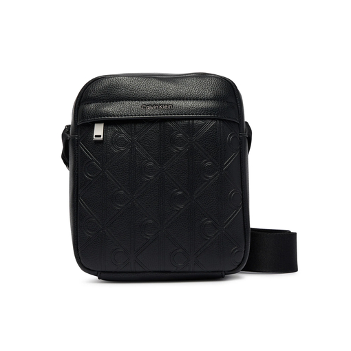 Product Calvin Klein Ανδρικό Μικρό Τσαντάκι Χιαστί Emblem Aop Deboss Reporter Μαύρο base image