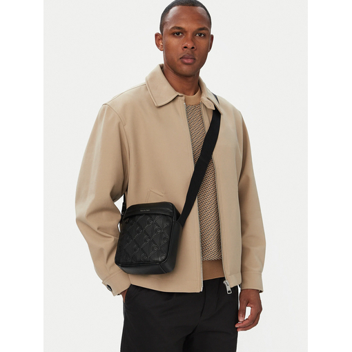 Product Calvin Klein Ανδρικό Μικρό Τσαντάκι Χιαστί Emblem Aop Deboss Reporter Μαύρο base image