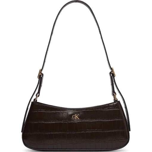 Product Calvin Klein Women's Small CK Croc Small Shoulder Bag, Dark Brown base image