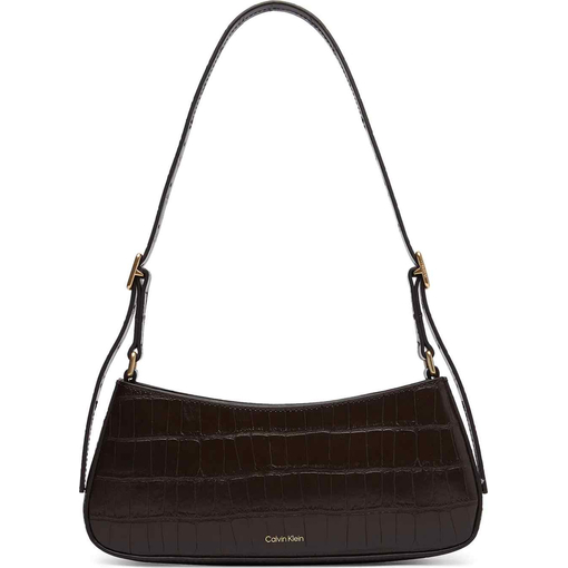 Product Calvin Klein Women's Small CK Croc Small Shoulder Bag, Dark Brown base image