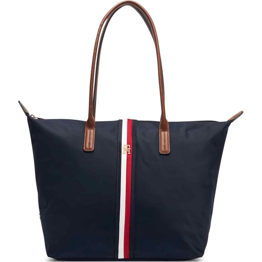 Product Tommy Hilfiger Women's Large Popette Tote Corp Tote Bag, Dark Blue base image