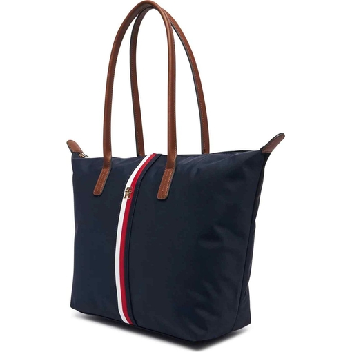 Product Tommy Hilfiger Women's Large Popette Tote Corp Tote Bag, Dark Blue base image