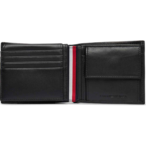 Product Tommy Hilfiger Men's Small Wallet TH Corp CC Flap and Coin, Black base image
