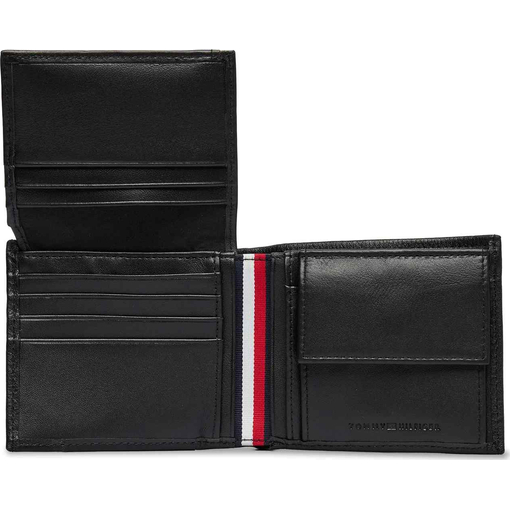 Product Tommy Hilfiger Men's Small Wallet TH Corp CC Flap and Coin, Black base image