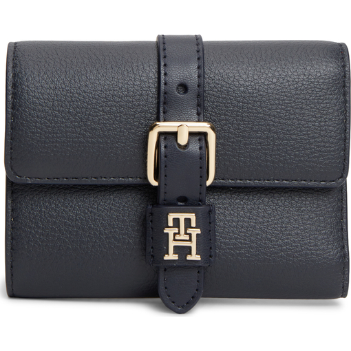Product Tommy Hilfiger Women's Small TH Buckle Trifold Wallet, Dark Blue base image