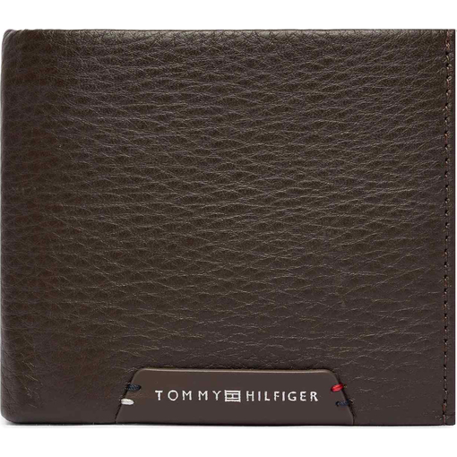 Product Tommy Hilfiger Men's Small Wallet TH Corp CC Flap and Coin, Dark Brown base image