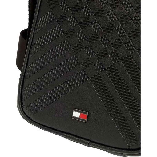 Product Tommy Hilfiger Men's Small TH Corp Texture Mini Reporter Bag, Black base image