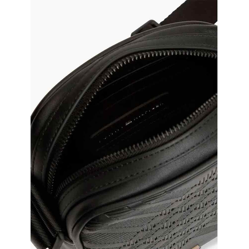 Product Tommy Hilfiger Men's Small TH Corp Texture Mini Reporter Bag, Black base image