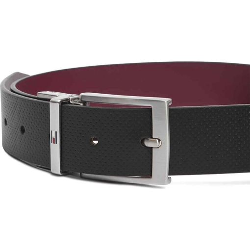 Product Tommy Hilfiger Ανδρική Μεσαία Ζώνη Διπλής Όψης Adan Rev 3.5 Pebble Μαύρο/Μπορντώ 90cm base image
