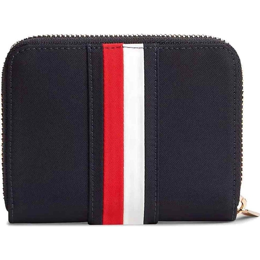 Product Tommy Hilfiger Women's One Size TH Icon Med Zip-Around Wallet with Flap, Nylon Co, Dark Blue base image