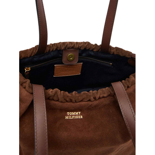 Product Tommy Hilfiger Women's Medium Soft Leather Hobo Suede Bag in Fondant Brown base image