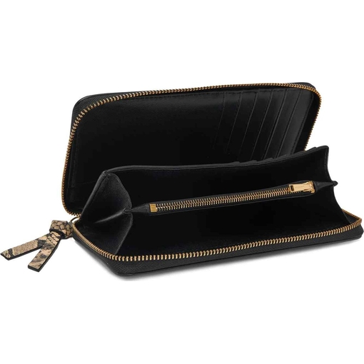 Product Tommy Hilfiger Women's Large TH Leather Zip-Around Wallet, Black base image