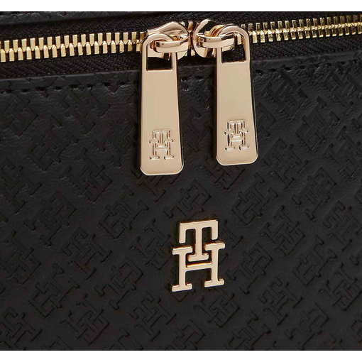 Product Tommy Hilfiger Women's Small Crossbody Bag TH Icon Chain Vanity Bag Mono Black base image