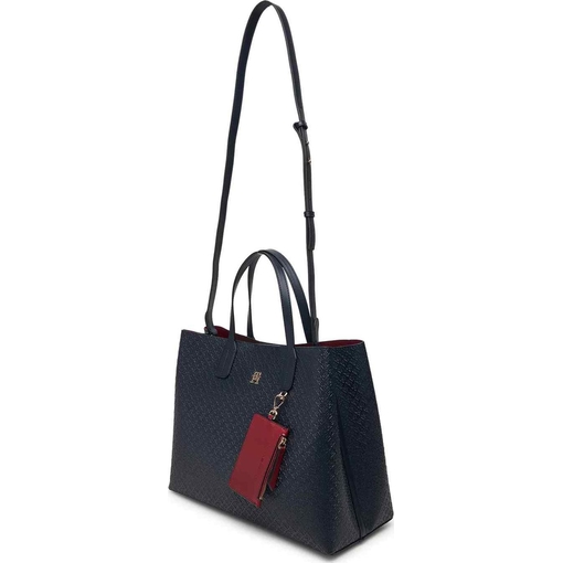 Product Tommy Hilfiger Women's Large TH Tote Icon Satchel Monogram Space Blue base image