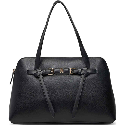 Product Tommy Hilfiger Women's Medium Shoulder Bag TH Buckle Tote Black base image