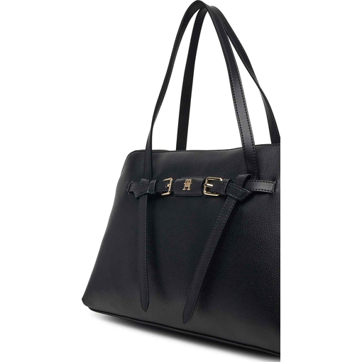 Product Tommy Hilfiger Women's Medium Shoulder Bag TH Buckle Tote Black base image