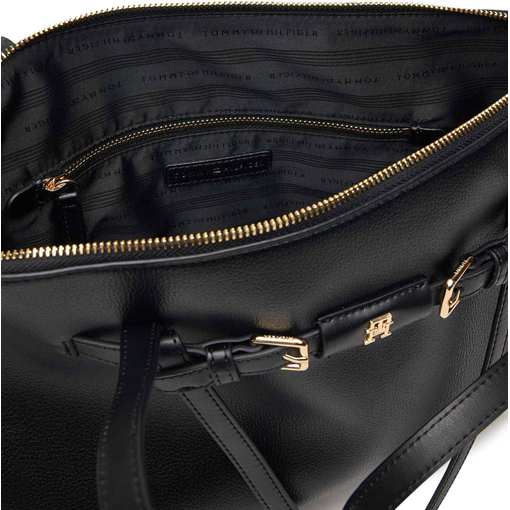 Product Tommy Hilfiger Women's Medium Shoulder Bag TH Buckle Tote Black base image