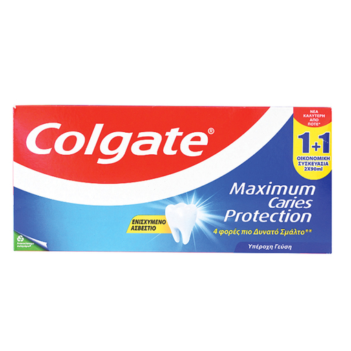 Product Colgate Οδοντόκρεμα Maximum Caries Protection 90ml 1+1 Δώρο base image
