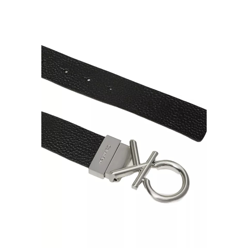 Product Calvin Klein Men's Timeless Leather Belt In Black Adjustable Reversible CK Metal Bombe PB 35mm Black base image