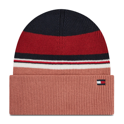 Product Tommy Hilfiger Essential Knit Beanie Beanie CB Pink Color with Logo base image