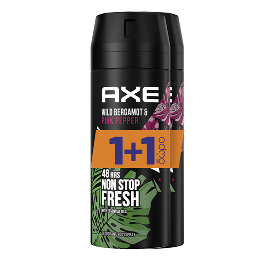 Product Axe Wild Bergamot & Pink Pepper Deodorant Spray 2x150ml 1+1 Δώρο base image