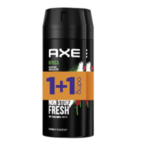 Product Axe Africa Deodorant Spray 2x150ml 1+1 Δώρο base image