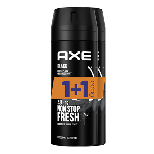 Product Axe Black Deodorant Body Spray 2x150ml 1+1 Δώρο base image