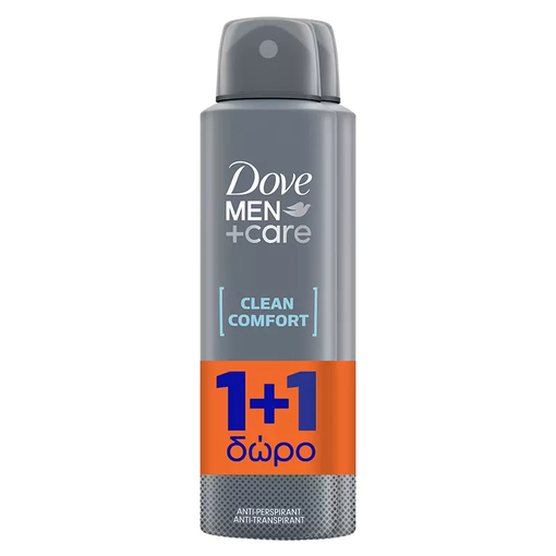 Product Dove Men Clean Comfort Deodorant Spray 150ml - 1+1 base image