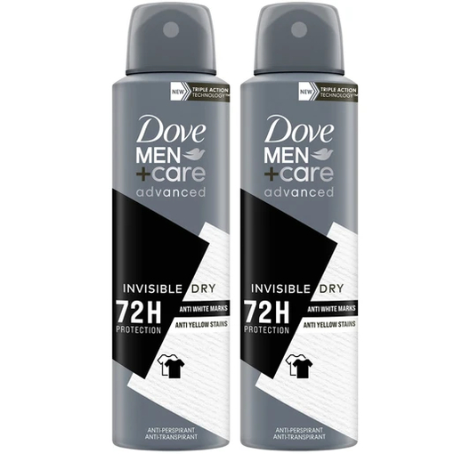Product Dove Men Advanced Invisible Dry Deodorant Spray 150ml - 1+1 base image