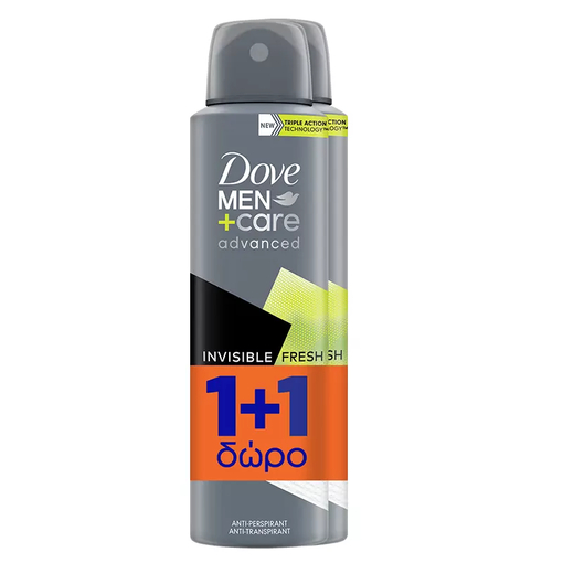 Product Dove Men Advanced Invisible Deodorant Spray 150ml - 1+1 base image